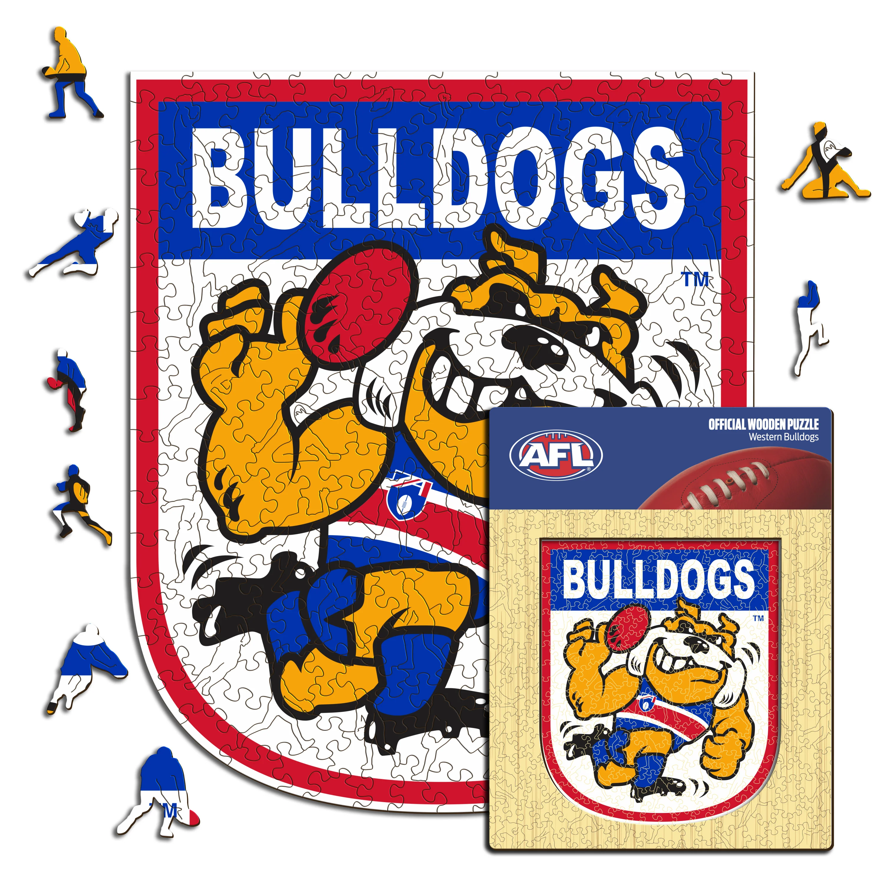 Western Bulldogs Retro Mascot - Wooden Puzzle